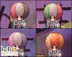 Fantastic Wig (Red/White/Black), Happy Wig (Green/White"/Red), Marvelous Wig (Pink/White/Purple), Shiny Wig (Yellow/Orange/Gold)